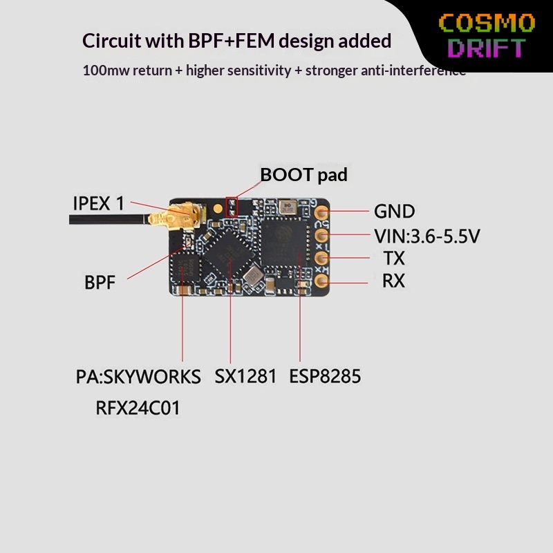 Mini Drone - Récepteur Hot BAYCK Expresslrs Elrs 2,4