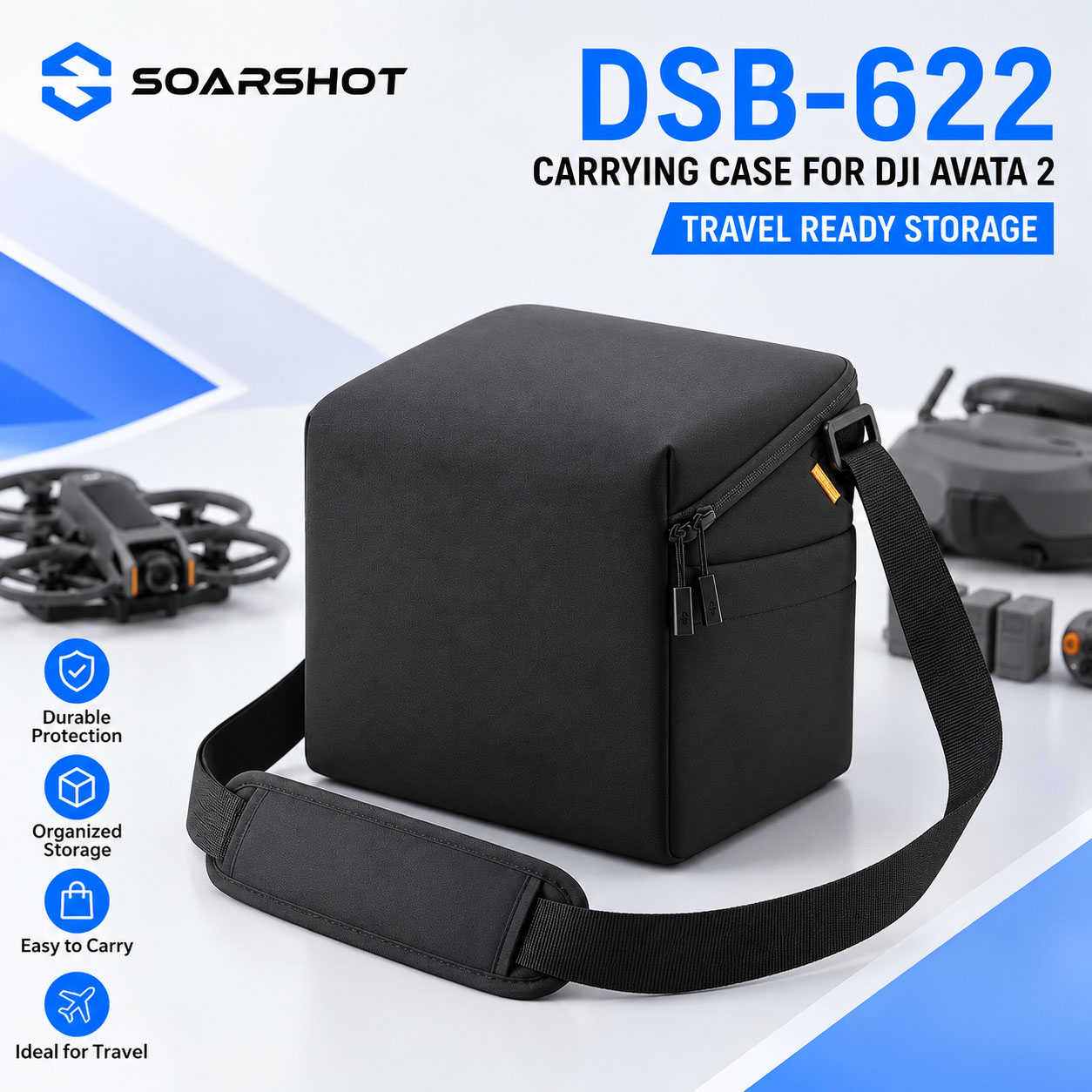 Drone Goggles Dji - Étui de transport SOARSHOT pour lunettes