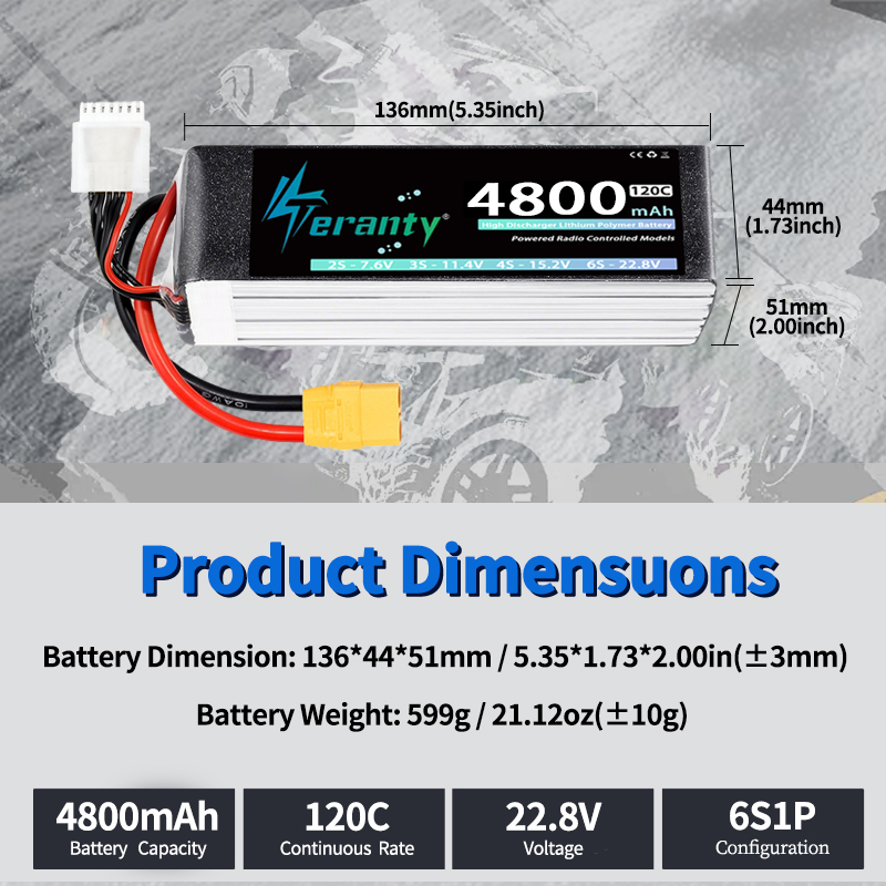 Batterie Lipo TERANTY 6S 4800m - Lipo Battery 6S avis et prix