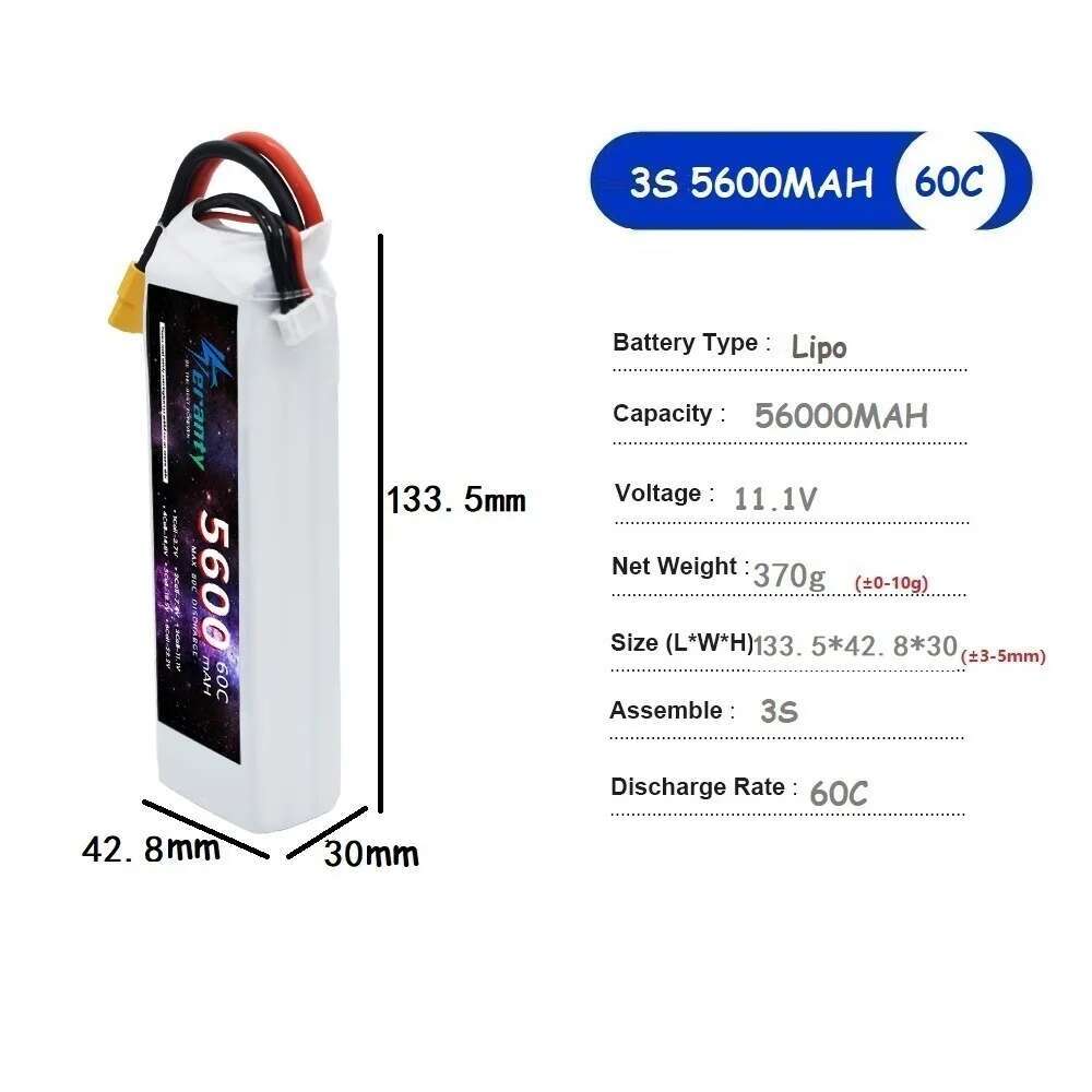TERANTY 5600 MAH 60C 2S 3S 4S  - Lipo Battery 6S avis et prix