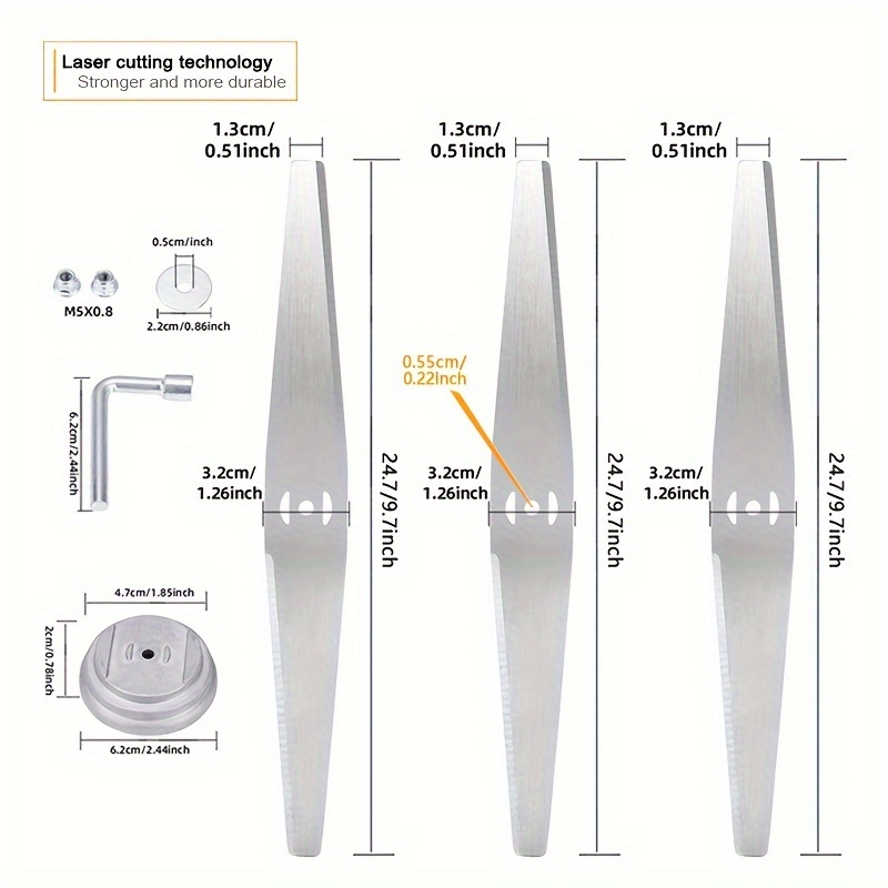 3 lames de tondeuse à gazon dr - 5 Inch Propeller avis et prix