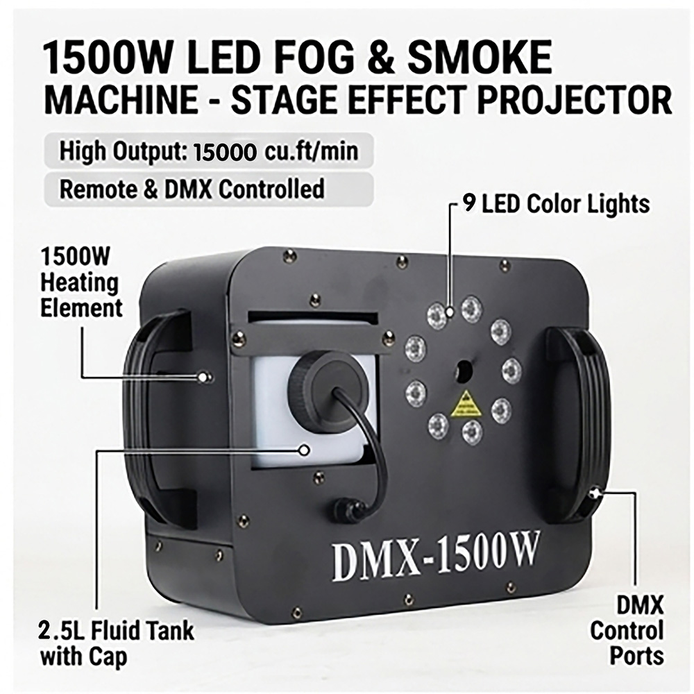 Machine à fumée 1500W avec LED - Smoke Stopper avis et prix